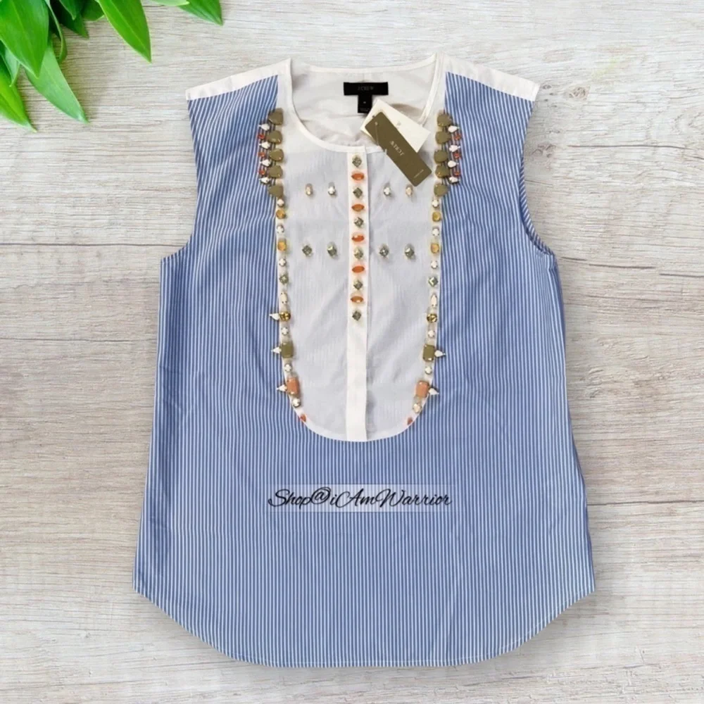 J.Crew NWT jeweled bib sleeveless top *shop@iamwarrior
